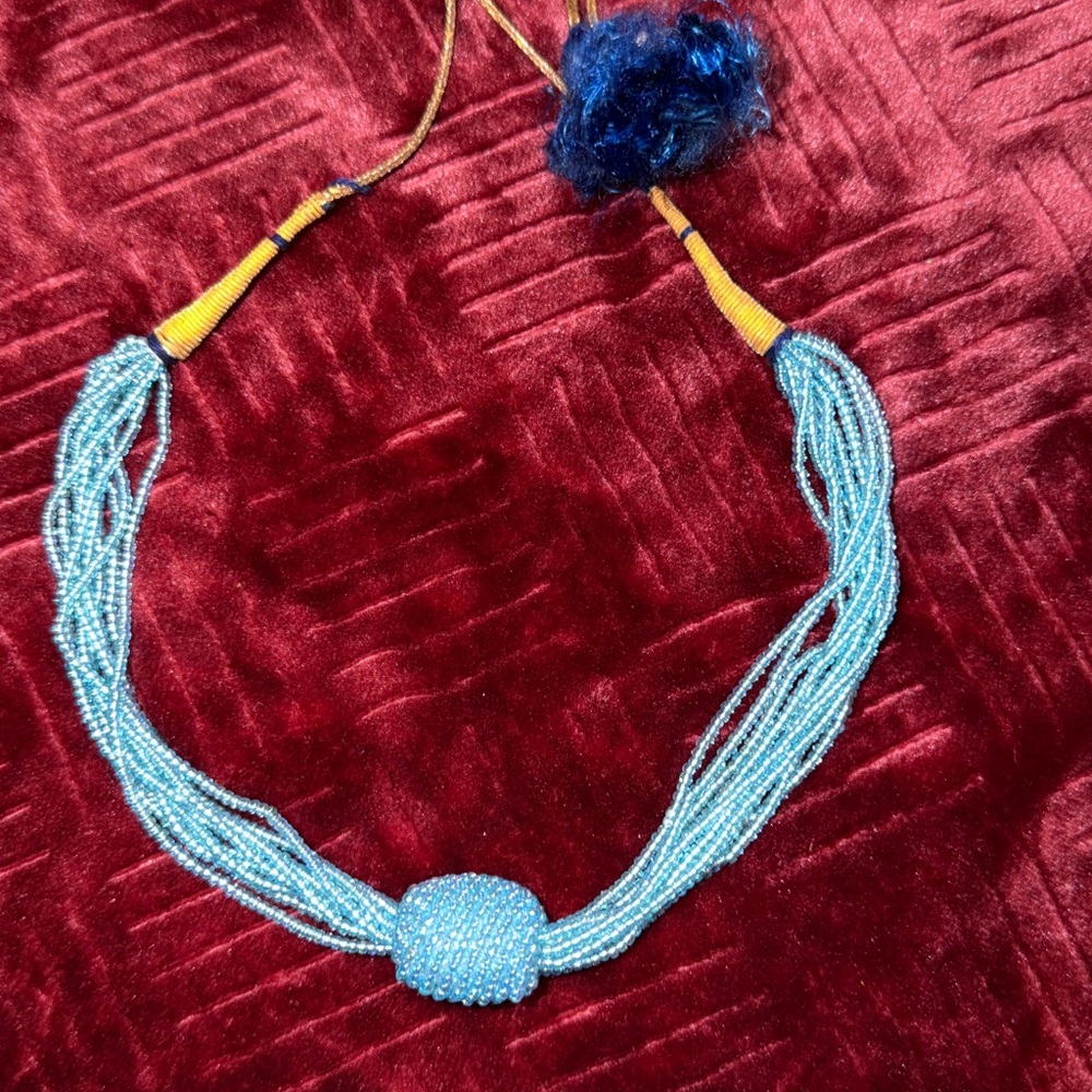 Elegant Blue Beaded Necklace